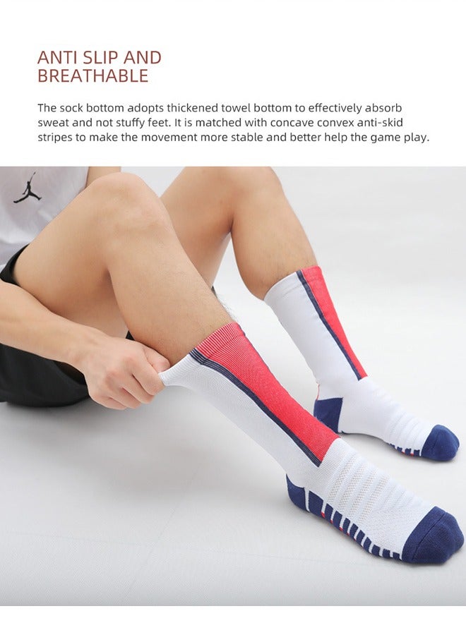 سوكس جوارب كرة قدم للرجال بمقاس 7، جوارب قصيرة غير قابلة للانزلاق، جوارب رياضية غير رسمية للتدريب الجماعي، جوارب رياضية قصيرة للرجال من القطن المبطن مع ملصقات رياضية للجري واللياقة البدنية والتدريب والملابس غير الرسمية - Image 3