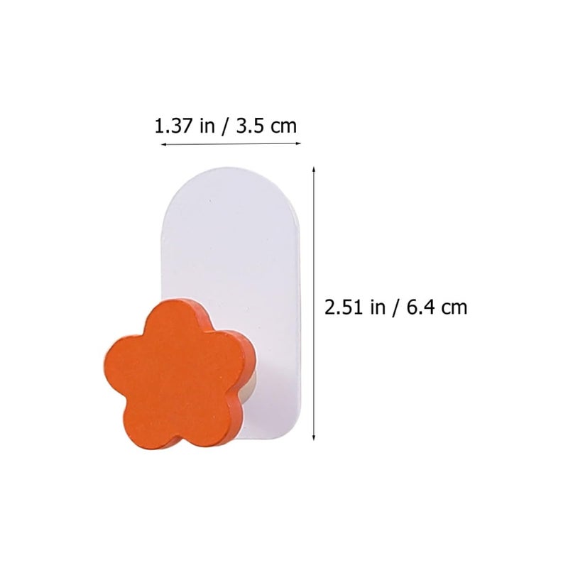 Self Adhesive Wall Hooks 5Pcs Wood Metal Coat Hat Holders No Marking Clothes Hangers - Image 3