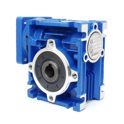 CNCTOPBAOS NMRV030 Worm Gear Reducer Speed Ratio 30:1, 60mm Flange, 14mm Output Shaft, RV30 NMRV30 Square Worm Gearbox Speed Reducer for Nema23 Stepper Motor - Image 3