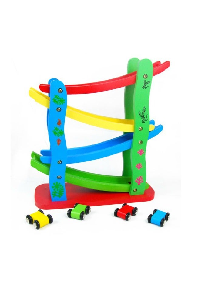 general Children's Glide Car Track Inertia Toy Car - Wooden Car Glide Car Toy, Suitable for 1-2-3 Years Old Baby Early Education Toy - Image 2