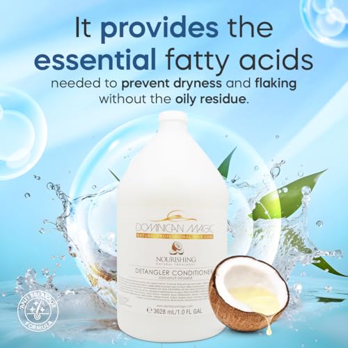 Dominican Magic Detangler Coconut-Infused Conditioner – 1 Gallon (3628ml) | Ultra-Hydrating & Strengthening | Softens, Detangles & Restores Shine for All Hair Types - Image 4