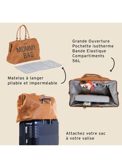 CHILDHOME Childhome The Original Mommy Bag, Large Baby Diaper Bag, Mommy Hospital Bag, Large Tote Bag, Mommy Travel Bag, Baby Bag Tote, Pregnancy Must Haves , Leatherlook Brown  - Image 4