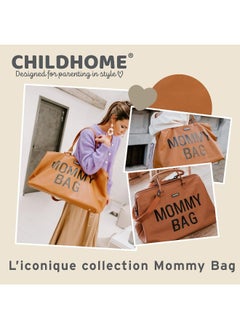 CHILDHOME Childhome The Original Mommy Bag, Large Baby Diaper Bag, Mommy Hospital Bag, Large Tote Bag, Mommy Travel Bag, Baby Bag Tote, Pregnancy Must Haves , Leatherlook Brown  - Image 3