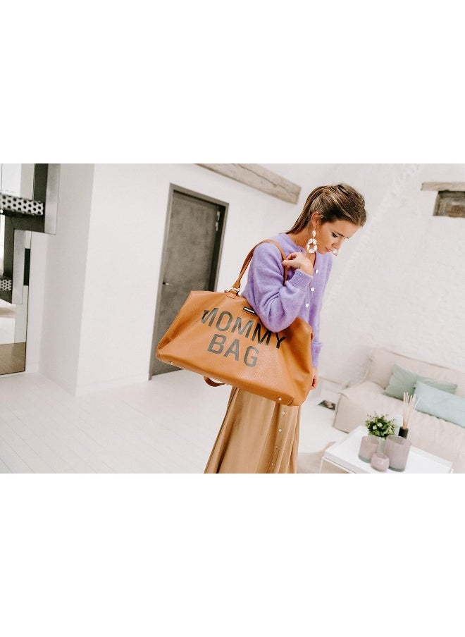 CHILDHOME Childhome The Original Mommy Bag, Large Baby Diaper Bag, Mommy Hospital Bag, Large Tote Bag, Mommy Travel Bag, Baby Bag Tote, Pregnancy Must Haves , Leatherlook Brown  - Image 5