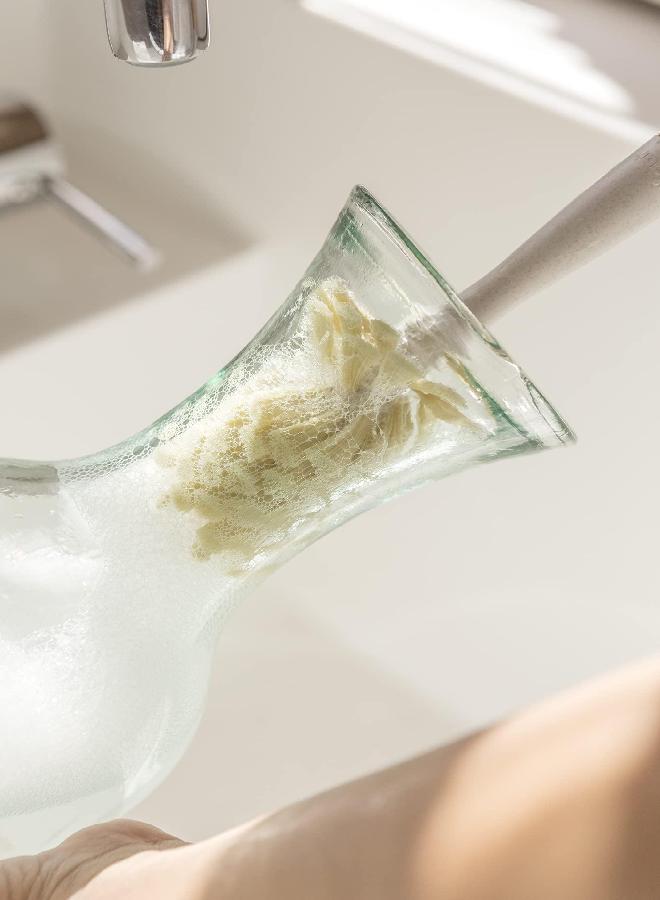 Vigar Zeroline Bamboo Glass and Bottle Brush, Recycled and Plant-Based Materials, Specially Designed Head Scrubs Bottles, Carafes and Glasses Clean - Image 2