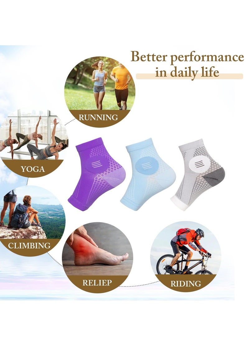 Generic - 2 Pairs Dr. Sock Soothers - Neuropathy and Plantar Fasciitis Relief Compression Socks - Anti-Fatigue Foot Sleeve for Men Women, Pain Relief Support - Size L (Purple) - Image 1