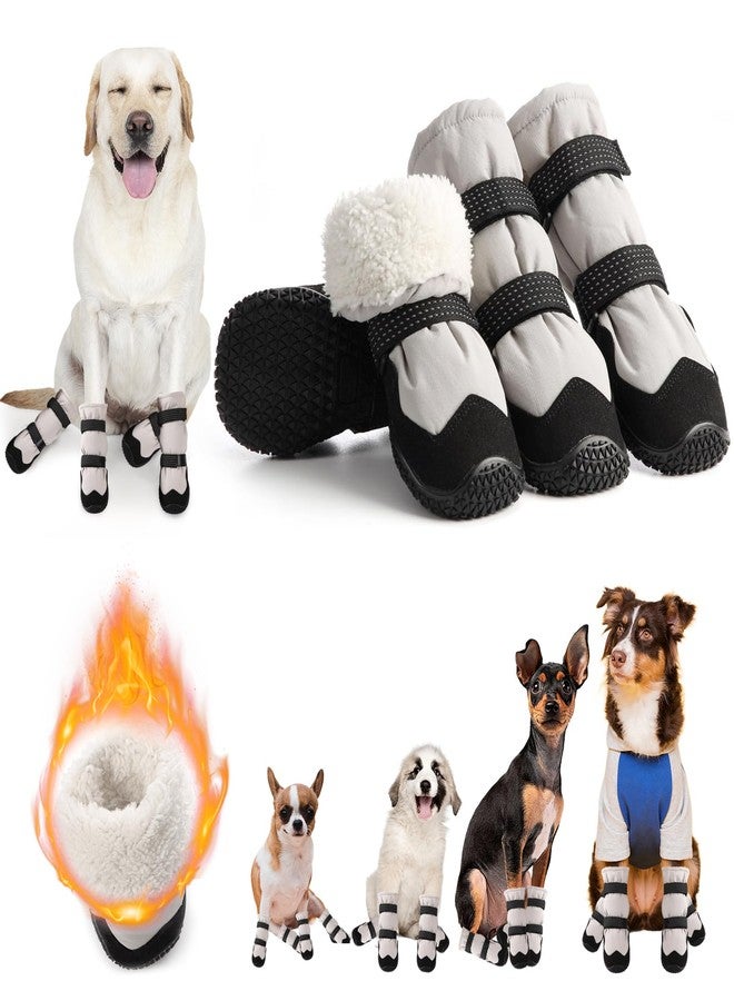 TEWIWAP Winter Dog Snow Boots with Warm Wool Lining, Dog Shoes for Large Small Medium Dogs, Dog Booties and Paw Protectors, Anti-Slip Dog Shoes with Reflective for Snow, Hardwood Floors, Hiking (Size 8) - Image 1