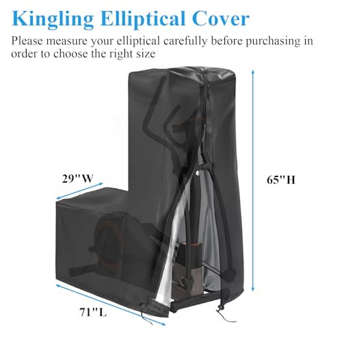 Kingling Elliptical Cover, Elliptical Exercise Machine Cover for 430/470/V-950X Elliptical Trainer Waterproof & Dustproof Protective Covers - 71''L x 29''W x 65'' H - Image 2