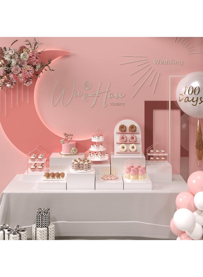 TPGP Buffet Risers, Food Risers for Buffet Table, Display Stand Shelf for Catering Dessert Collectibles Jewelry Figures Show, Acrylic Cube Display Nesting Risers with Hollow Bottoms 6PCS 8"9"10" - Image 2