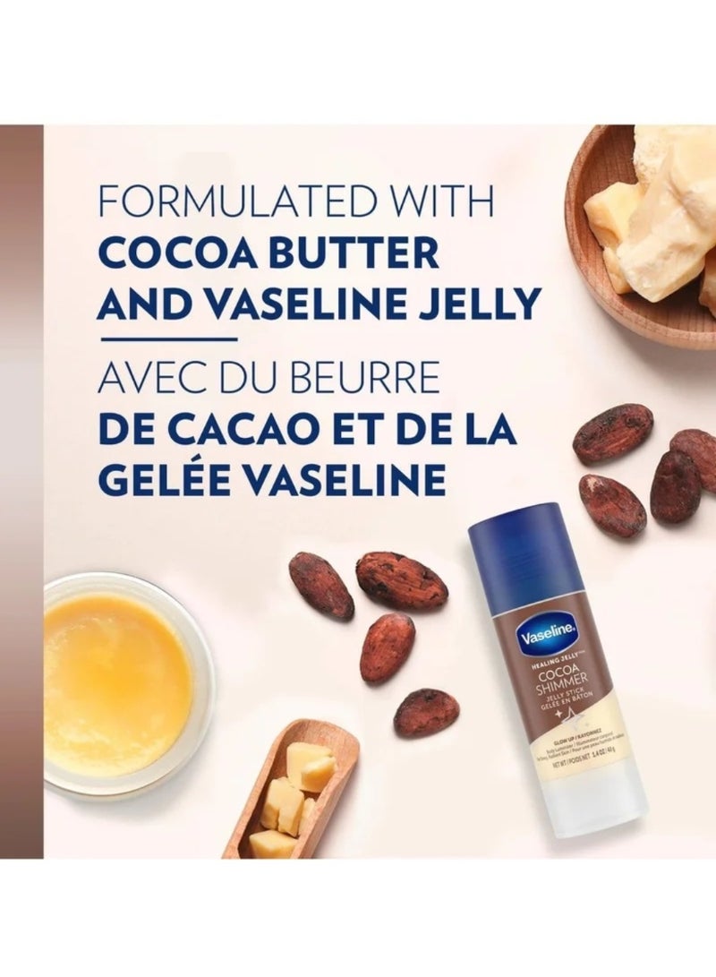 Vaseline Healing Jelly Cocoa Shimmer Jelly Stick Gelee En Baton 40gm - Image 4