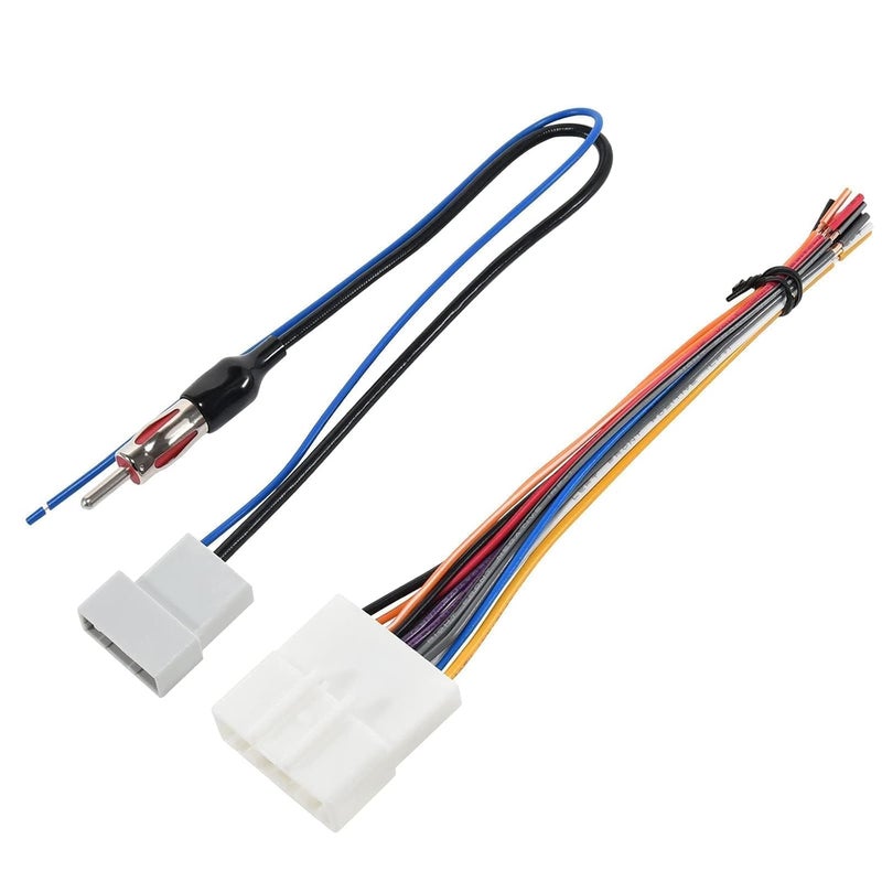 RED WOLF Car Radio Stereo Wire Harness with Antenna Adapter for Select 2007-2013 Nissan Subaru Infiniti Murano - Image 1