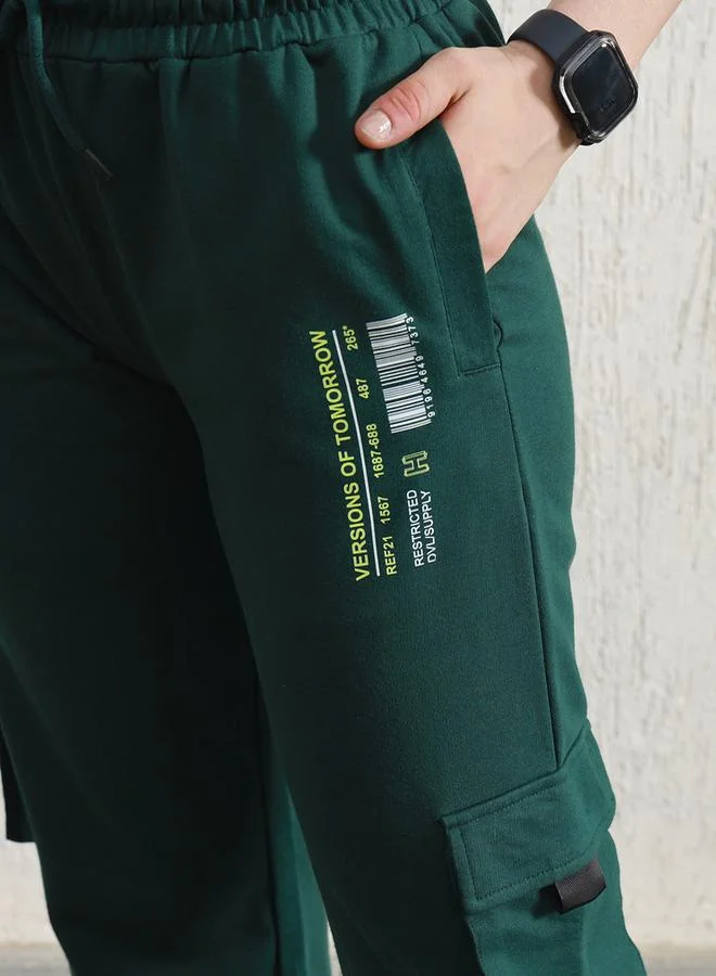 Hubberholme Cuffed Straight Leg High Rise Cotton Cargo Joggers by Styli