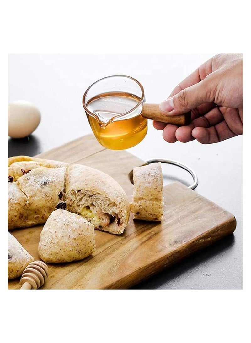 Y&D Glass Creamer Dish Small Sauce Bowls Prep Dip Dessert Bar with Handle Cup Mini Coffee Milk Serving Pitcher Jug, 2 pcs, Size S and L - Image 1