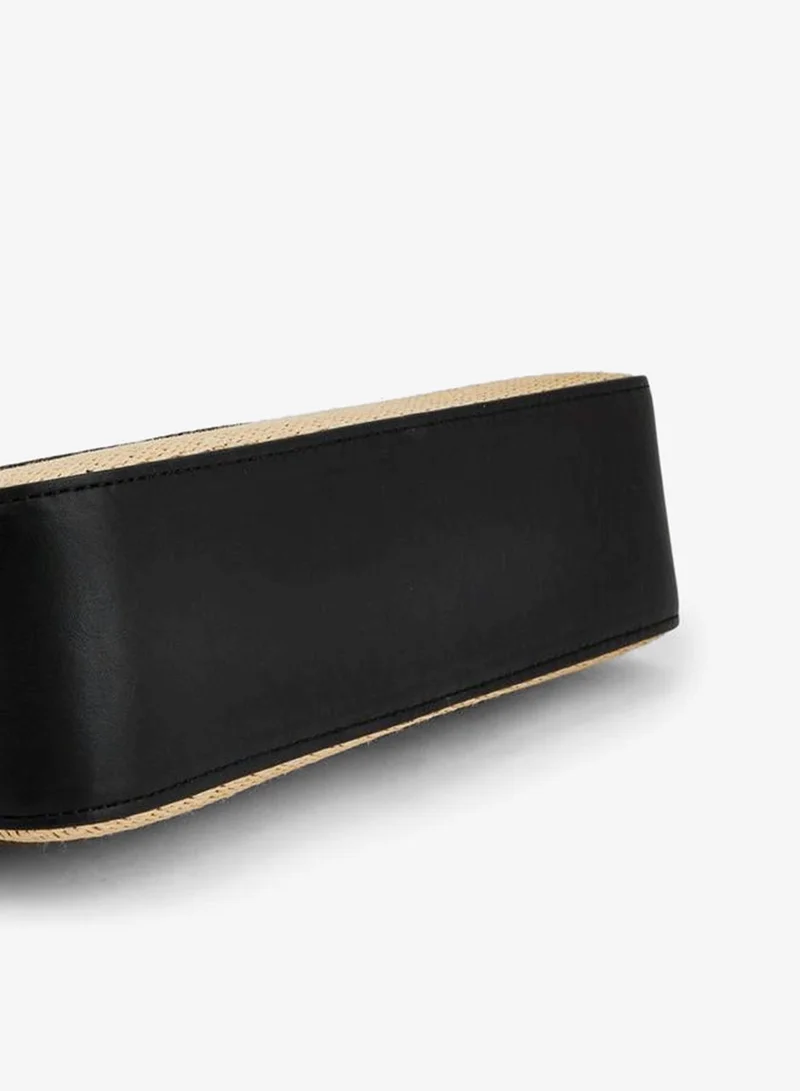 Peppermint BLACK Textured Shoulder Bag With Zip Closure for Women | Best Price UAE