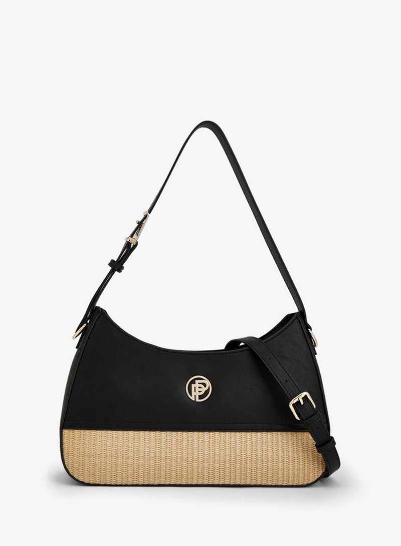 Peppermint Textured Shoulder Bag With Zip Closure - Image 1
