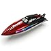 jogpun 30KMH RC Remote Control Boat with 7 LED Light Modes Waterproof Electric Fast Speed Boat for Adults Kids 812 Lake Pool Water PlaySelfrightingDemoWater Cooling20MinsLow Battery Alert24GhzRed - Image 4