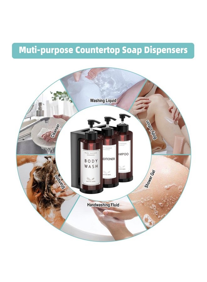 Jewaytec Plastic Soap Dispenser，Wall Mount Shower Pump，No-Drill Wall Mounted Shower Soap Dispenser，Shampoo and Conditioner Dispenser Modern Refillable Shampoo Pump Bottles for Shower Soap - Image 3