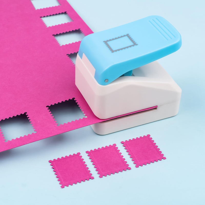 CYFUN DESIGN 2 Pcs Paper Punch | 1 inch Square Punch | 1.1X0.9 inch Embossing Postage Stamp Shape Puncher | Square Stamp Hole Puncher | Portable Lever Craft Hole Punches for Crafting DIY Scrapbooking Projects - Image 5