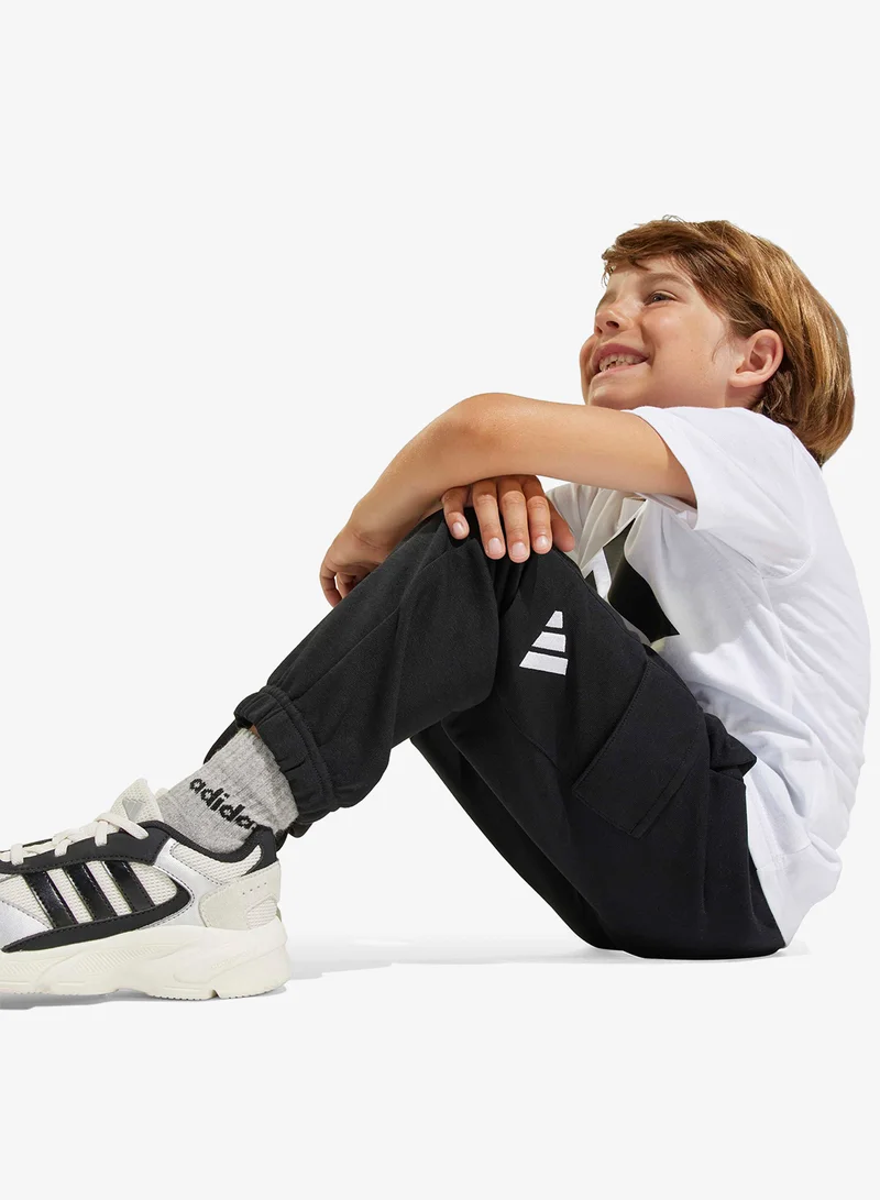 Adidas BLACK/WHITE Kids Essential Logo Sweatpants  | Best Price UAE
