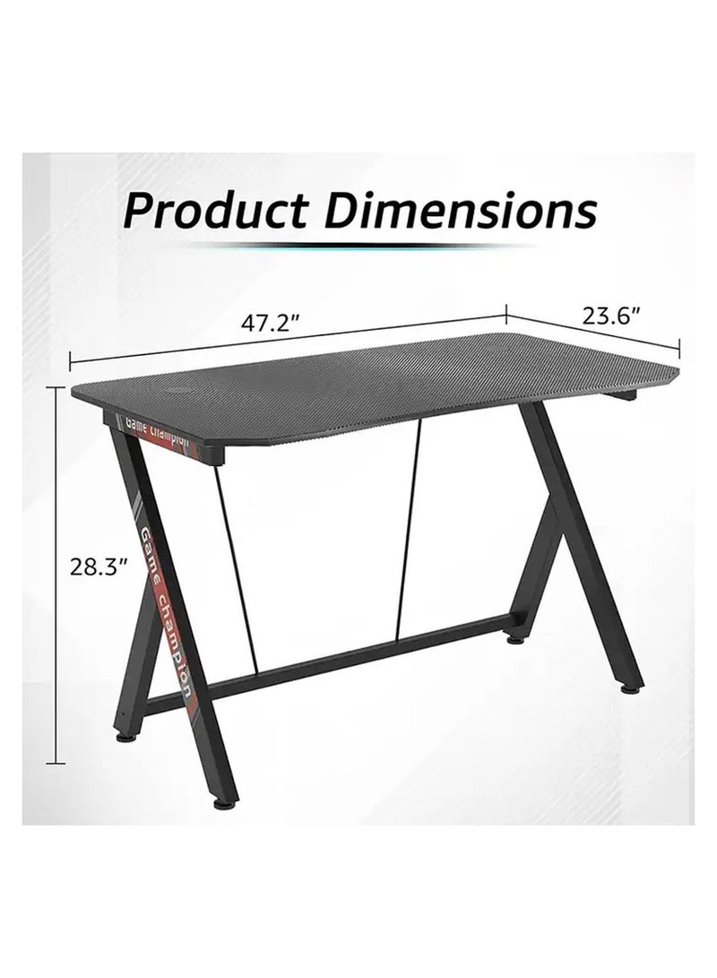 AGD Gaming Desk 120cm Home Computer Desk Office Desk with Carbon Fiber Top (Black) - Image 4