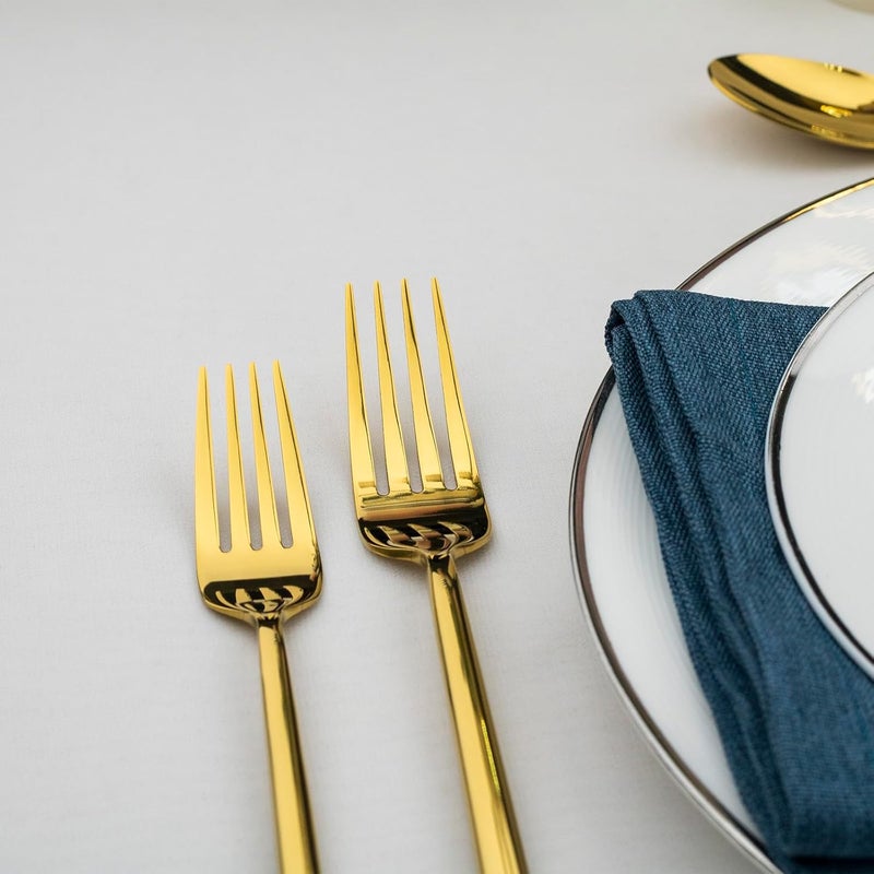 Alata Potter Gold 20Piece Forged Silverware Set with UtensilServing Set Service for 4 Stainless Steel Flatware Set Modern Design with Mirror Finish Ideal for Home Kitchen Party Camping - Image 3