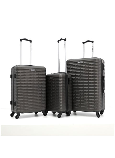 Hardshell Luggage Trolley Bag 3 Pieces Set With Spinner Wheels,Grey (S-20inch,M-24inch,L-28inch)