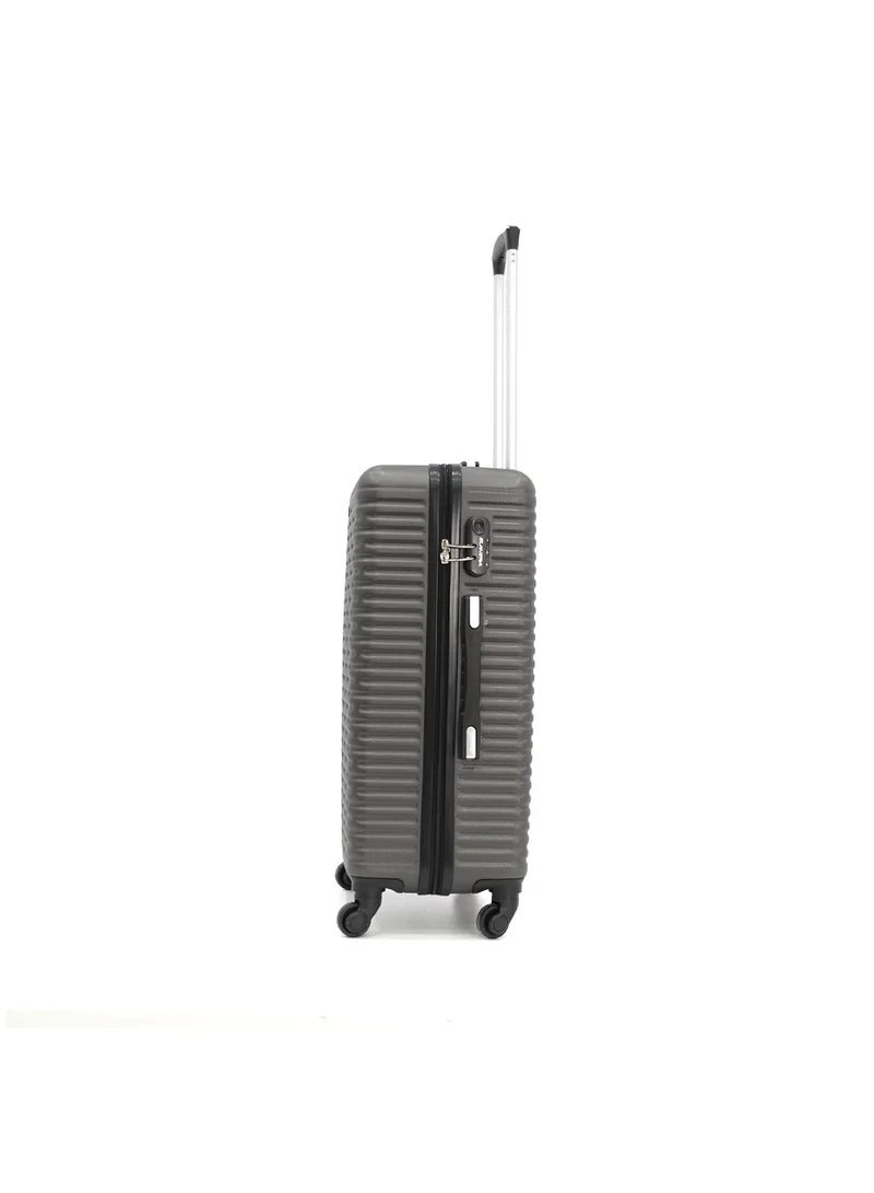 إلنترا Hardshell Luggage Trolley Bag 3 Pieces Set With Spinner Wheels,Grey (S-20inch,M-24inch,L-28inch)