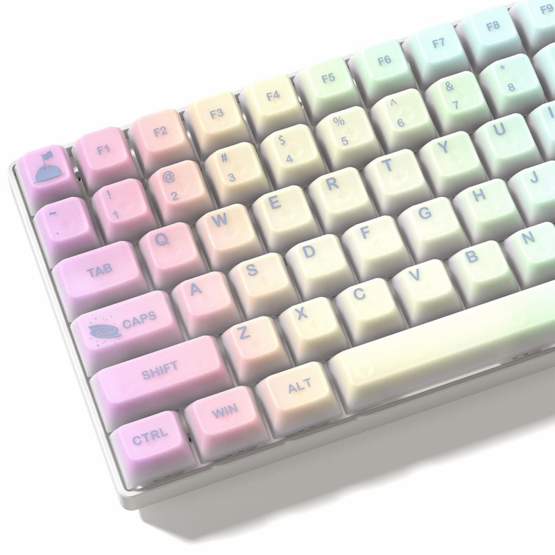 Womier Keyboard Keycaps Jelly - Shine Through keycaps, Transparent Clear Key Cap, Custom 60 65 75 100 Percent for Cherry MX, Outemu, Gateron Mechanical Keyboards (MDA Profile-Starry Sky) - Image 1