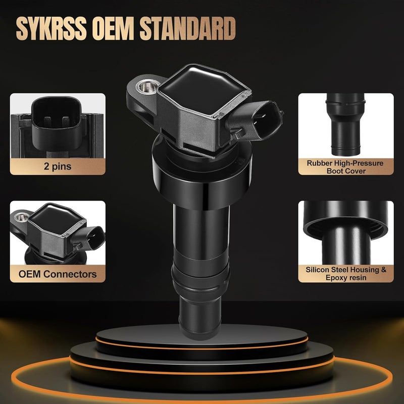 SYKRSS مجموعة SYKRSS من 4 حزم لفائف الإشعال UF652 لسيارات هيونداي وكيا - Image 3