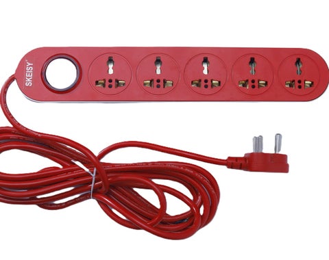 Yuvex Skeisy Ext5015 Outlet with 1 Switch Power Strip with 25mtr Cable Capacity up 10amp and led Switch Indicator