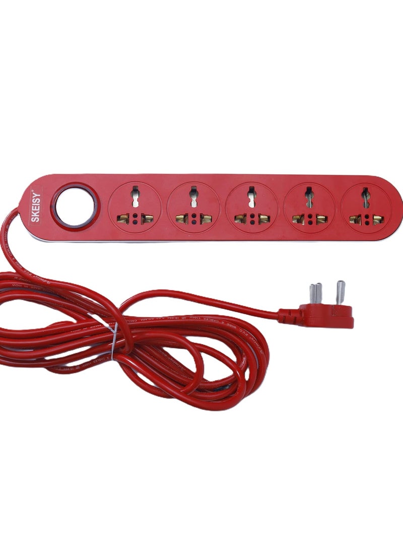 yuvex Yuvex Skeisy Ext5015 Outlet with 1 Switch Power Strip with 25mtr Cable Capacity up 10amp and led Switch Indicator  - Image 1