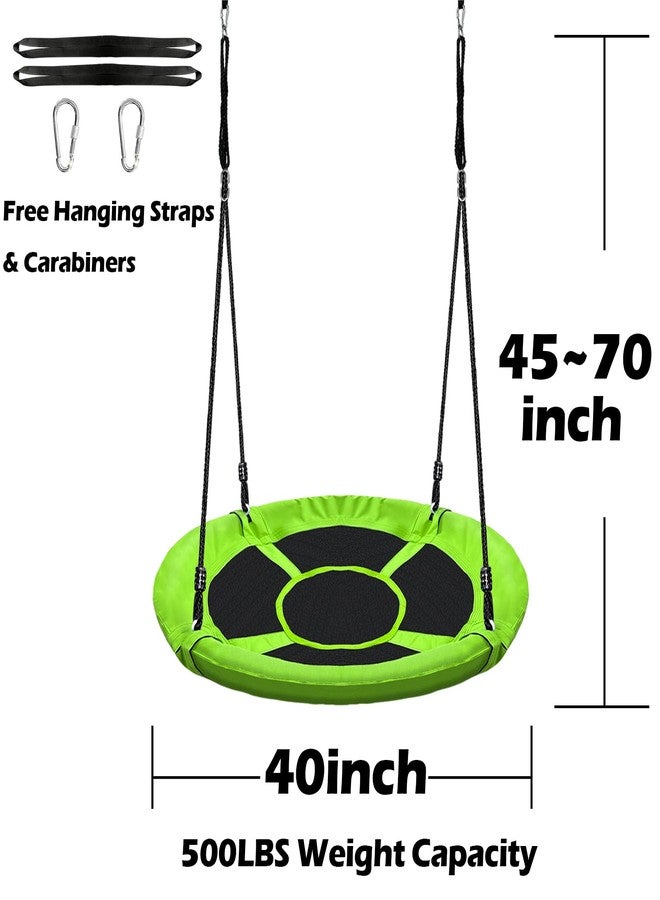 Hisecome 40" Saucer Tree Swing for Kids - 500Lb Weight Capacity, Waterproof Platform Swing Seat with Adjustable Ropes for Kids Playground Outdoor Activity Backyard Fun - Image 3