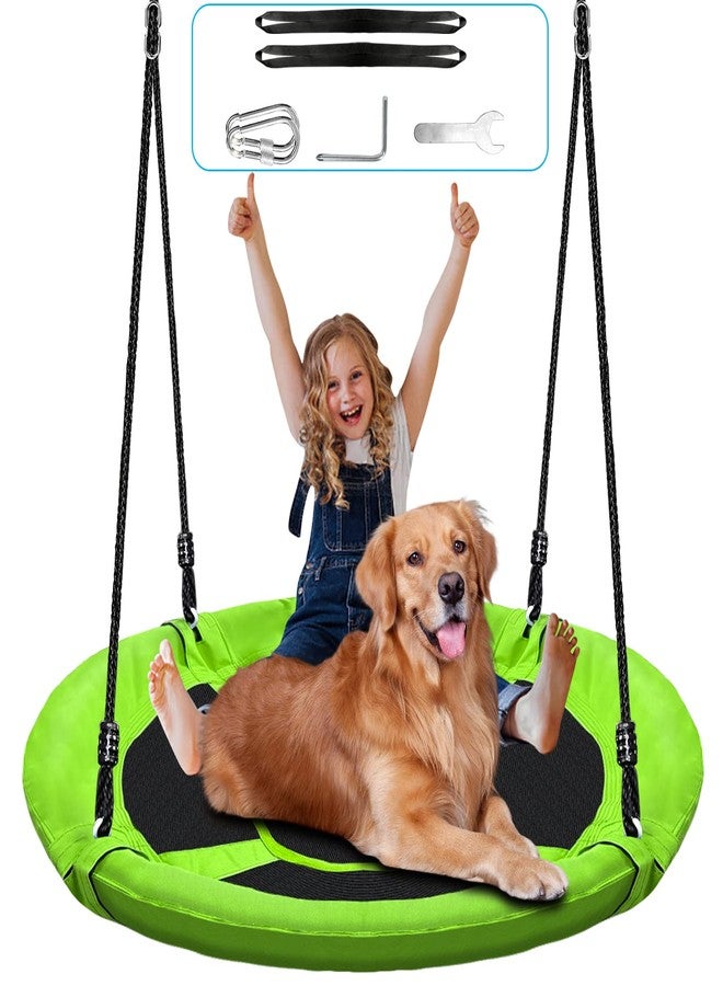 Hisecome 40" Saucer Tree Swing for Kids - 500Lb Weight Capacity, Waterproof Platform Swing Seat with Adjustable Ropes for Kids Playground Outdoor Activity Backyard Fun - Image 1