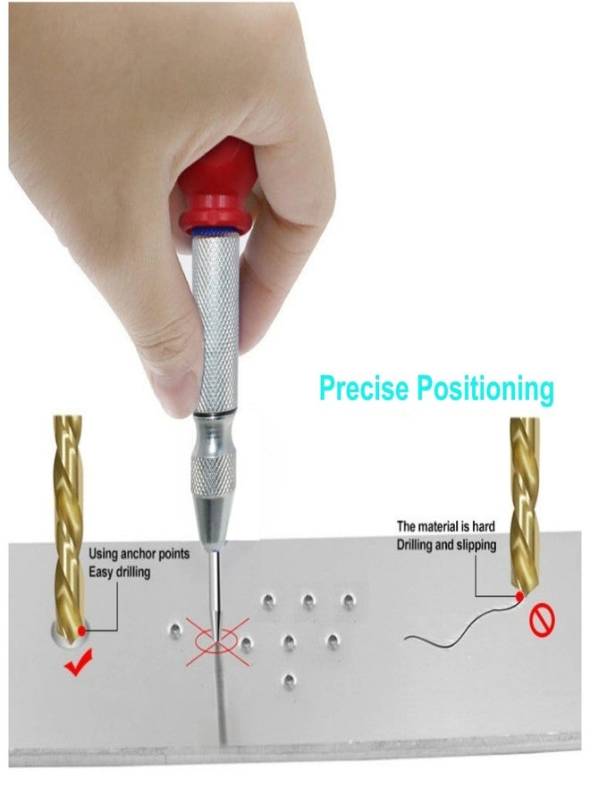 وورم تري مثقاب مركزي أوتوماتيكي بنابض مقاس ٥ بوصات للمعادن | أداة صدمات قابلة للتعديل، مثقاب مركزي أوتوماتيكي بطرف فولاذي S2، للمعادن والخشب والبلاستيك والزجاج والجلد - Image 3