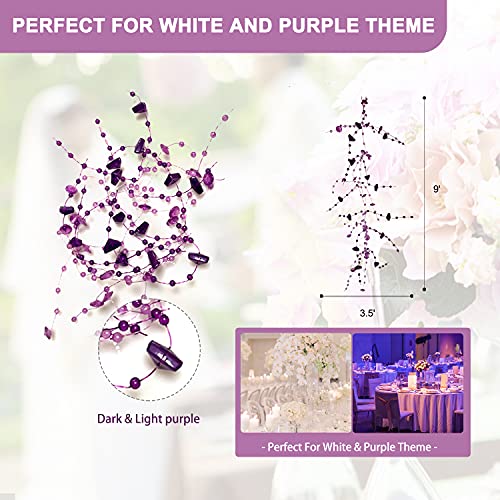 TeaSu 12pcs Purple Crystal String, for Floating Candles Centerpieces Table Decorations, Crystal Bead Filler for Party, Birthday Decorations - Image 4