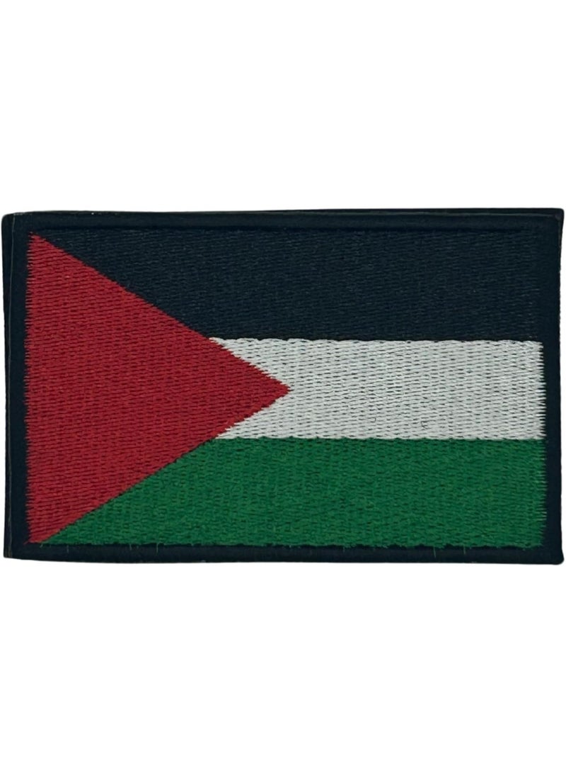 بروجكت نوماد رقعة فيلكرو مطرزة – رقع تكتيكية/عسكرية بأعلام فلسطين، إنجلترا، العراق، إسبانيا، مصر، لبنان، عُمان، الإمارات العربية المتحدة، روسيا، الهند، مخصصة للرجال، مناسبة للحقائب وحقائب الظهر والسترات، إكسسوارات قتالية تكتيكية (فلسطين). - Image 1