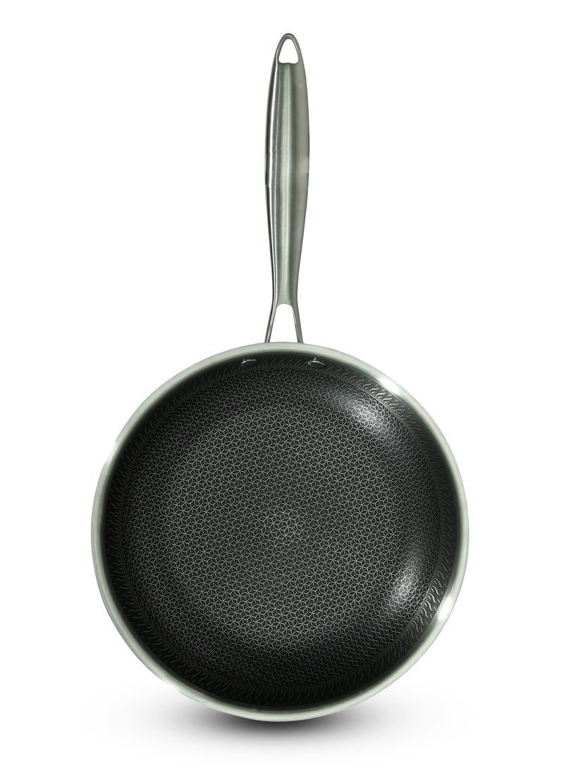 Homeway - 28CM Stainless Steel Honeycomb Fry Pan – Nonstick, Induction & Gas Compatible With Super Durable&Highly Scratch Resistent - Image 1