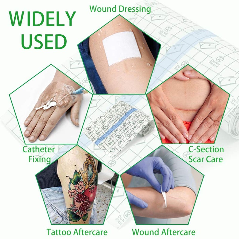 Flatoedu Tattoo Aftercare Bandage Roll 6" x 2 Yard - Waterproof Transparent Film for Tattoo Initial Healing and Skin Repair Adhesive Tattoo Supply Wrap - Image 5