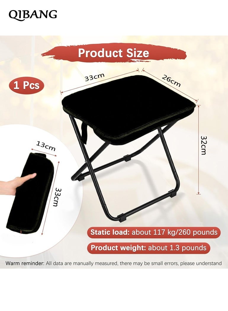 QIBANG Foldable Backpack Stool, Camping Stool， 13 Inch Portable Folding Stool for Adults, Lightweight Small Foldable Stools for Fishing Hiking Outdoor Gardening - Image 2
