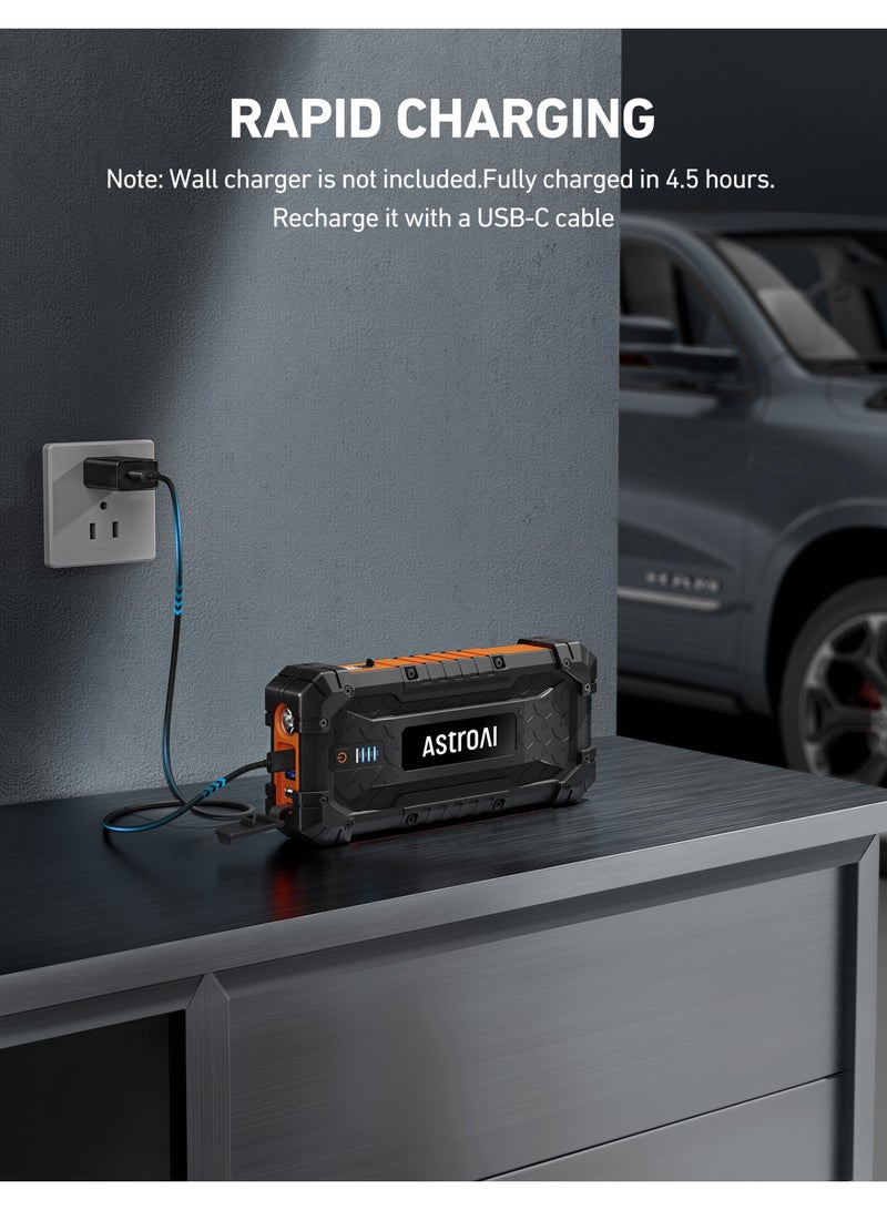 AstroAI S8 Ultra 4000A 88.8Wh  Car Jumper Starter Batteries Portable Car Jump Starter for Up to 10.0L Gas & 8.0L Diesel Engines Portable 12V Jump Box with USB Quick Charge and DC/Type C Port from USA for Gifts - Image 5