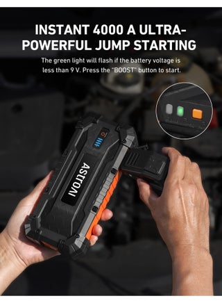 AstroAI S8 Ultra 4000A 88.8Wh  Car Jumper Starter Batteries Portable Car Jump Starter for Up to 10.0L Gas & 8.0L Diesel Engines Portable 12V Jump Box with USB Quick Charge and DC/Type C Port from USA for Gifts - view 3