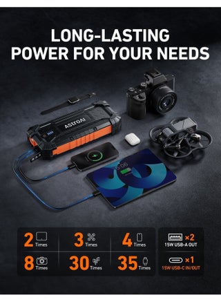 هدية عيد الأب / هدية لأبي AstroAI S8 Ultra 4000A بطاريات مساعد سيارة محمولة لبدء تشغيل السيارات لأقراص غاز تصل إلى 10.0 لتر ومحركات ديزل 8.0 لتر، صندوق بدء تشغيل محمول 12 فولت مع 3 أوضاع، مصباح يدوي، مساعد بطارية سيارة مع كابل بدء تشغيل، هدية عيد الأب لأبيك - view 5