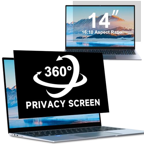 ZOEGAA 4-way 360° Privacy Screen For 14 Inch 16:10 Laptop That Screen Size is 11.9 in Wide and 7.4 in High. Removable Privacy Screen For Laptop Monitor, Anti Glare And Blue Light, Compatible With HP Dell Lenovo Asus Samsung Acer Thinkpad - Image 1