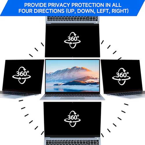 ZOEGAA 4-way 360° Privacy Screen For 14 Inch 16:10 Laptop That Screen Size is 11.9 in Wide and 7.4 in High. Removable Privacy Screen For Laptop Monitor, Anti Glare And Blue Light, Compatible With HP Dell Lenovo Asus Samsung Acer Thinkpad - Image 3