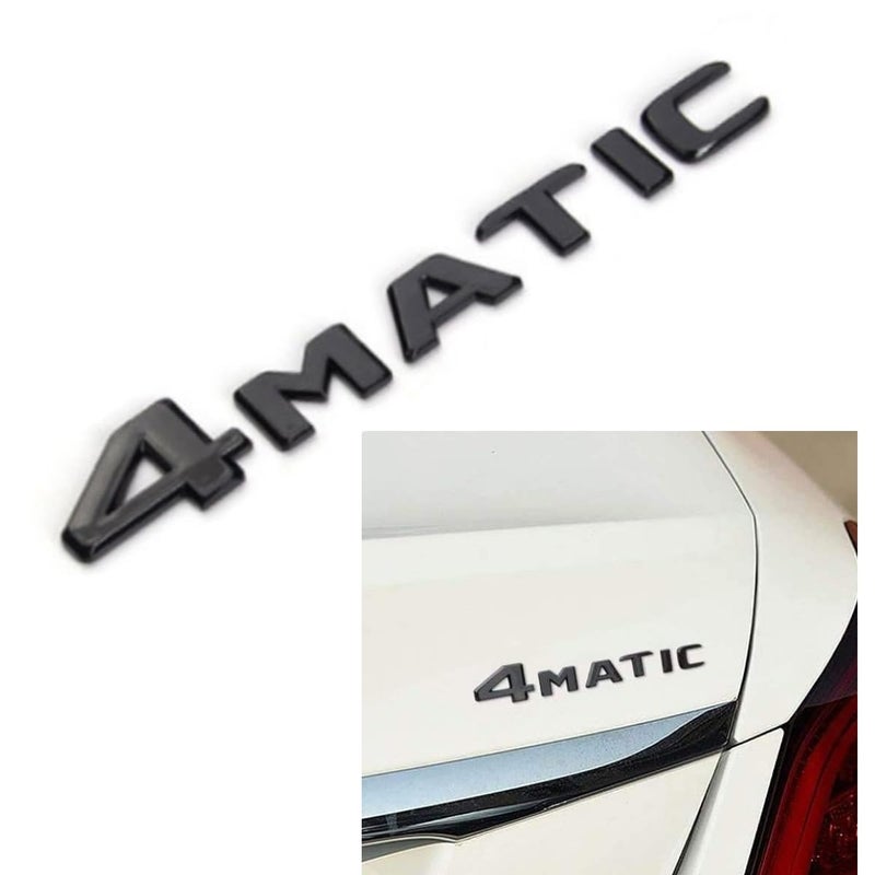 شعار سيارة 3D 4MATIC ABS بديل شارة السيارة ملصقات شعار تزيين صندوق السيارة تعديل مناسب لمرسيدس بنز أسود
