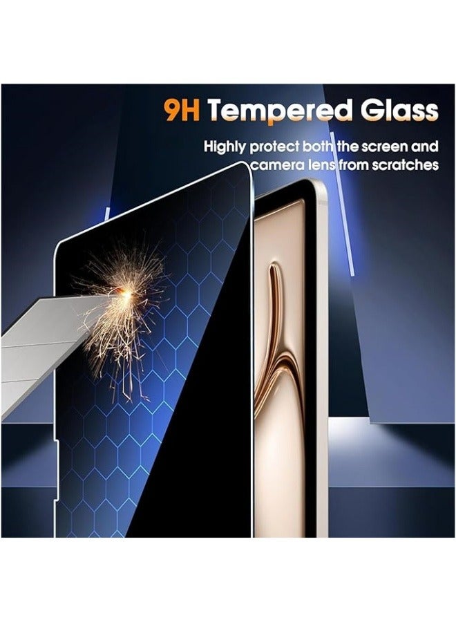 【1 Pack】 Privacy Screen Protector Compatible with iPad Air 13-inch (M2) 2024, Anti-Spy Tempered Glass, 9H Hardness Anti-Scratch - Image 3