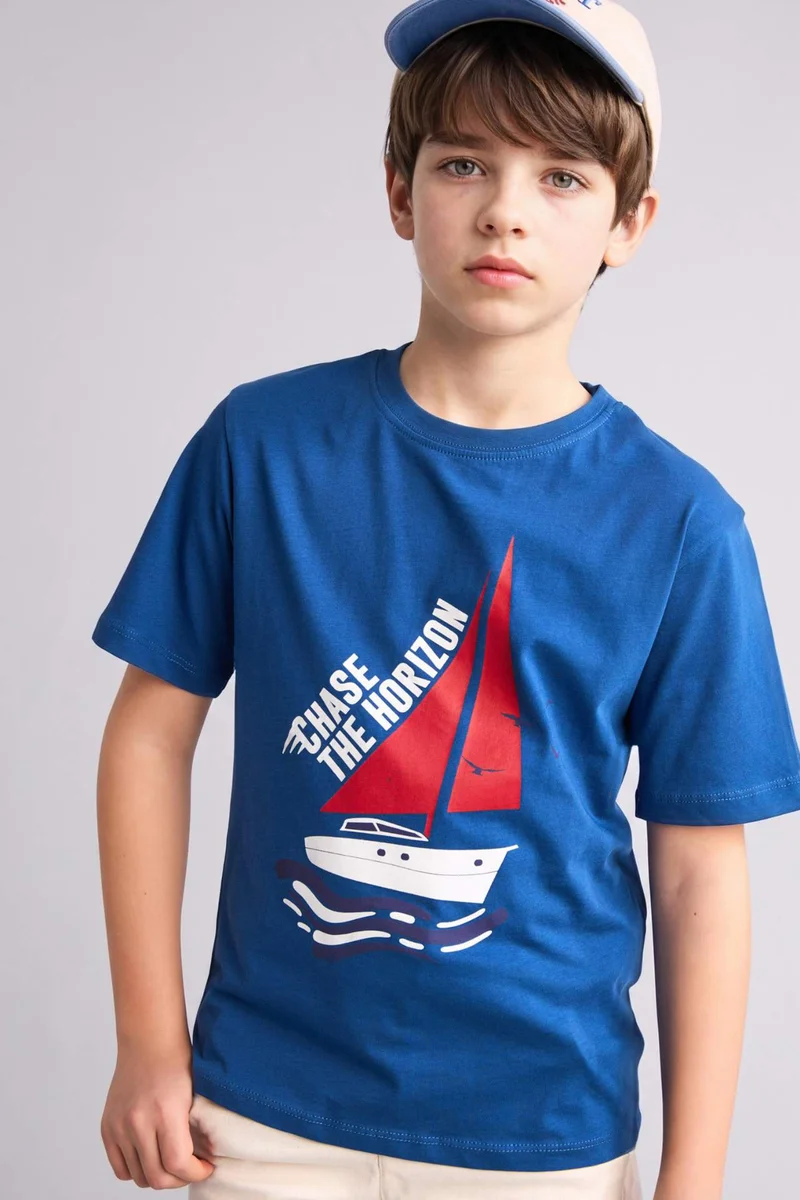 ديفاكتو Boy New Regular Fit Printed T-Shirt