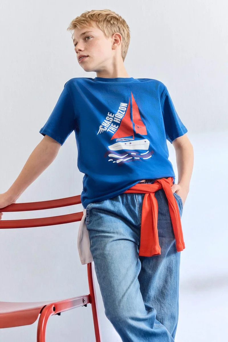 ديفاكتو Boy New Regular Fit Printed T-Shirt