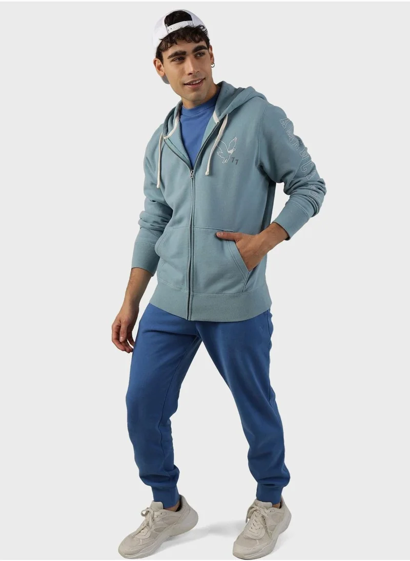 American Eagle Zipper Detailed Hoodie