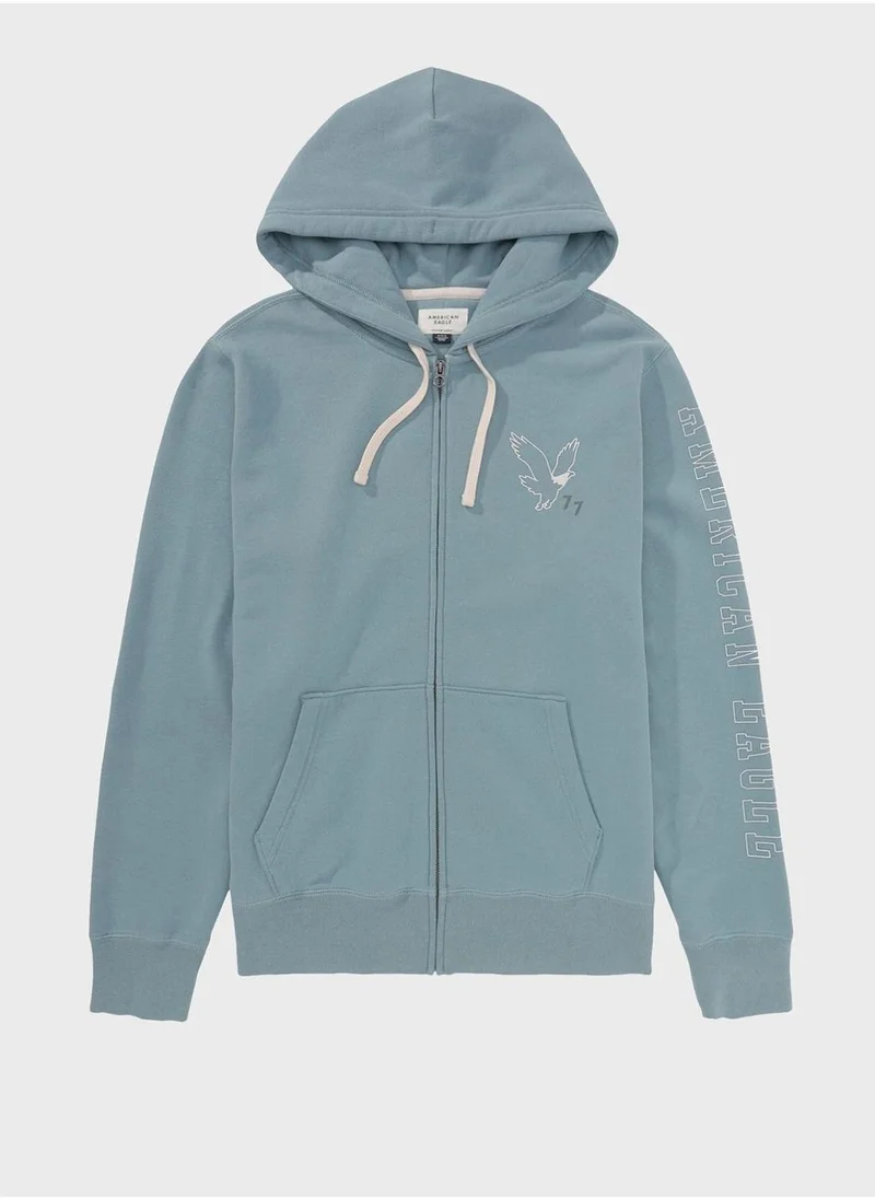 American Eagle Zipper Detailed Hoodie